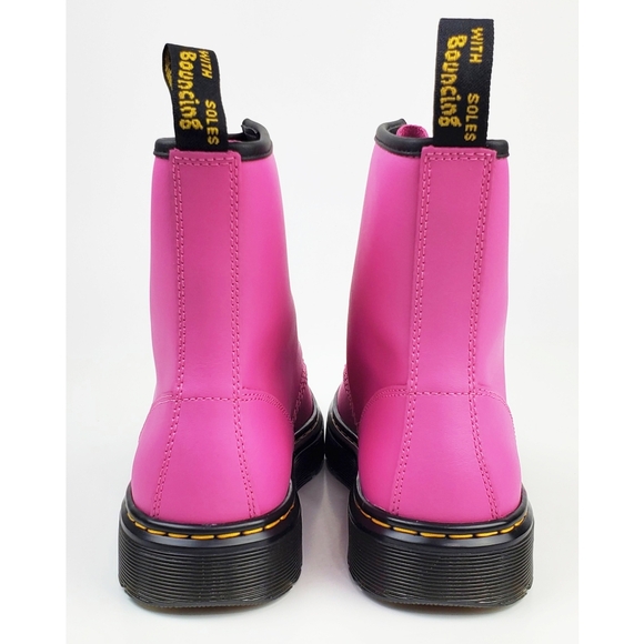 NWB Dr Martens Zavala combat boots thrift pink leather lace up preppy bohemian - Picture 13 of 15